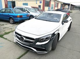 Mercedes S63 AMG autófóliázás: Teckwrap Steel Jet Black CHM10E autó fóliával 3